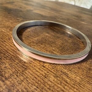 Tiffany & Co Silver with Pink Enamel Metal Bangle Bracelet - Women's Jewelry